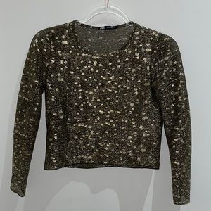 Sheer sparkly crop